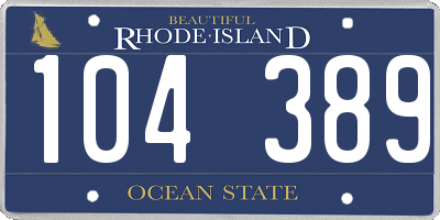 RI license plate 104389