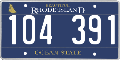 RI license plate 104391