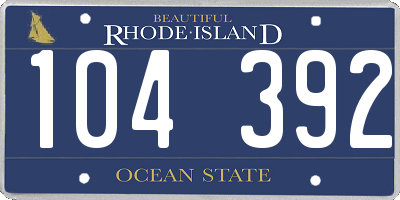 RI license plate 104392