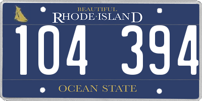RI license plate 104394