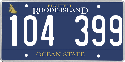 RI license plate 104399