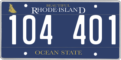 RI license plate 104401