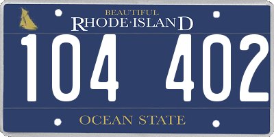 RI license plate 104402
