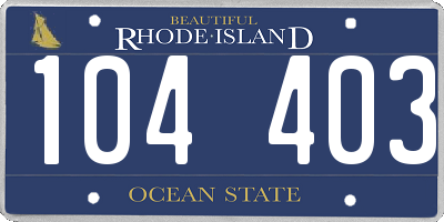 RI license plate 104403