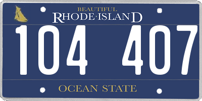 RI license plate 104407