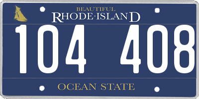 RI license plate 104408