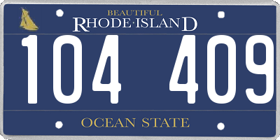 RI license plate 104409