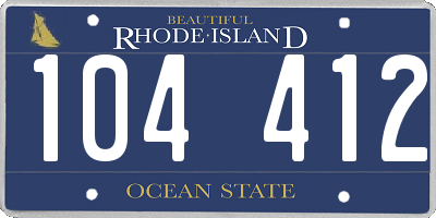 RI license plate 104412