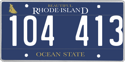 RI license plate 104413