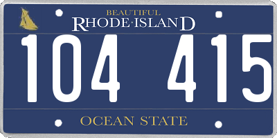 RI license plate 104415