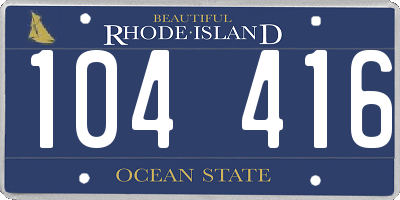 RI license plate 104416