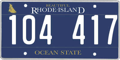 RI license plate 104417