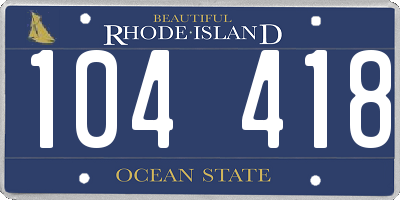 RI license plate 104418
