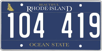 RI license plate 104419