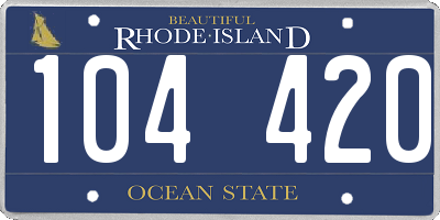 RI license plate 104420