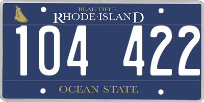 RI license plate 104422