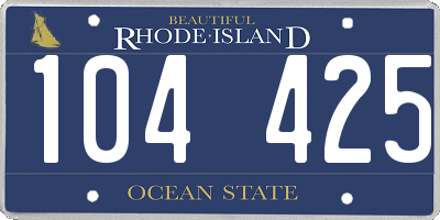 RI license plate 104425