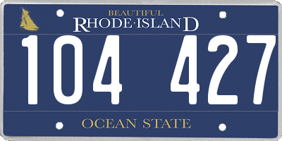 RI license plate 104427