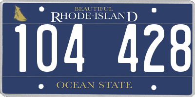 RI license plate 104428