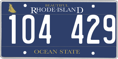 RI license plate 104429