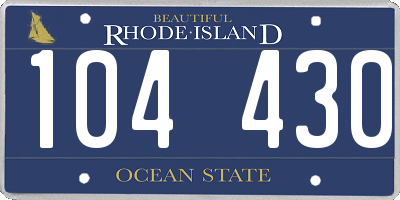 RI license plate 104430