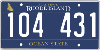 RI license plate 104431