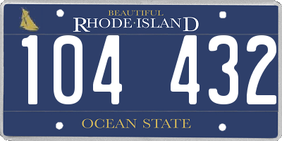 RI license plate 104432