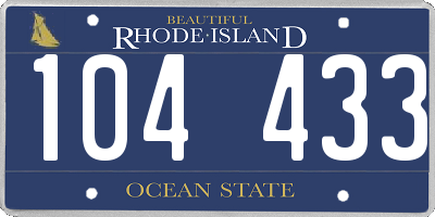 RI license plate 104433