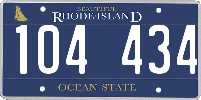 RI license plate 104434