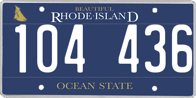 RI license plate 104436
