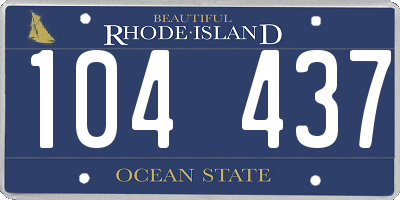 RI license plate 104437
