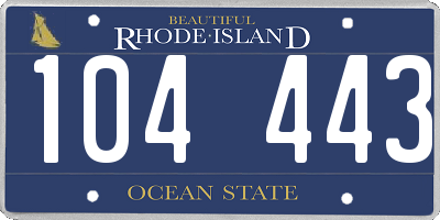 RI license plate 104443