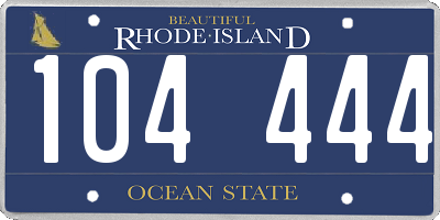 RI license plate 104444