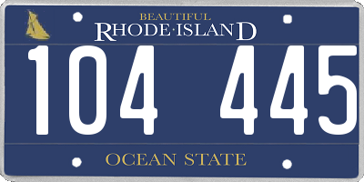 RI license plate 104445