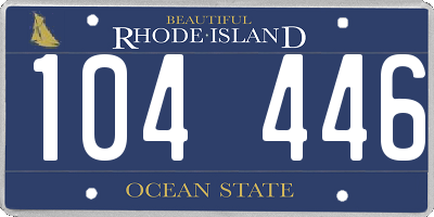 RI license plate 104446