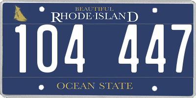 RI license plate 104447