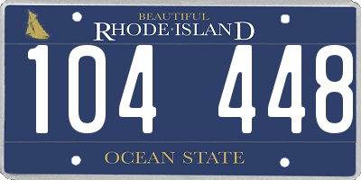 RI license plate 104448