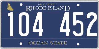 RI license plate 104452