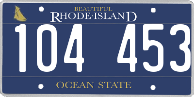 RI license plate 104453