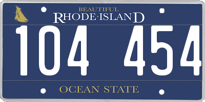 RI license plate 104454