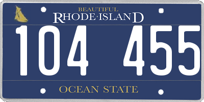 RI license plate 104455