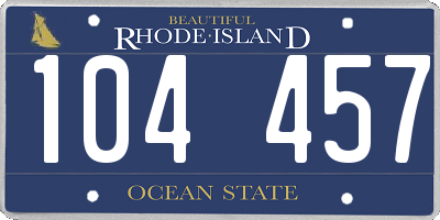 RI license plate 104457