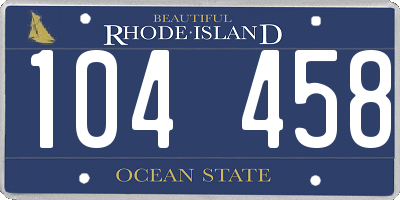 RI license plate 104458