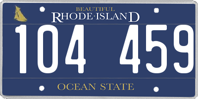 RI license plate 104459