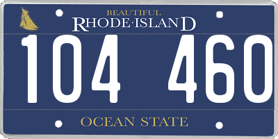 RI license plate 104460