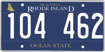 RI license plate 104462