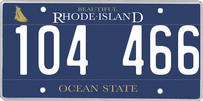 RI license plate 104466