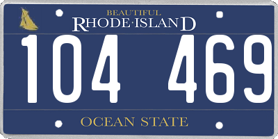 RI license plate 104469