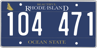 RI license plate 104471