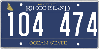 RI license plate 104474